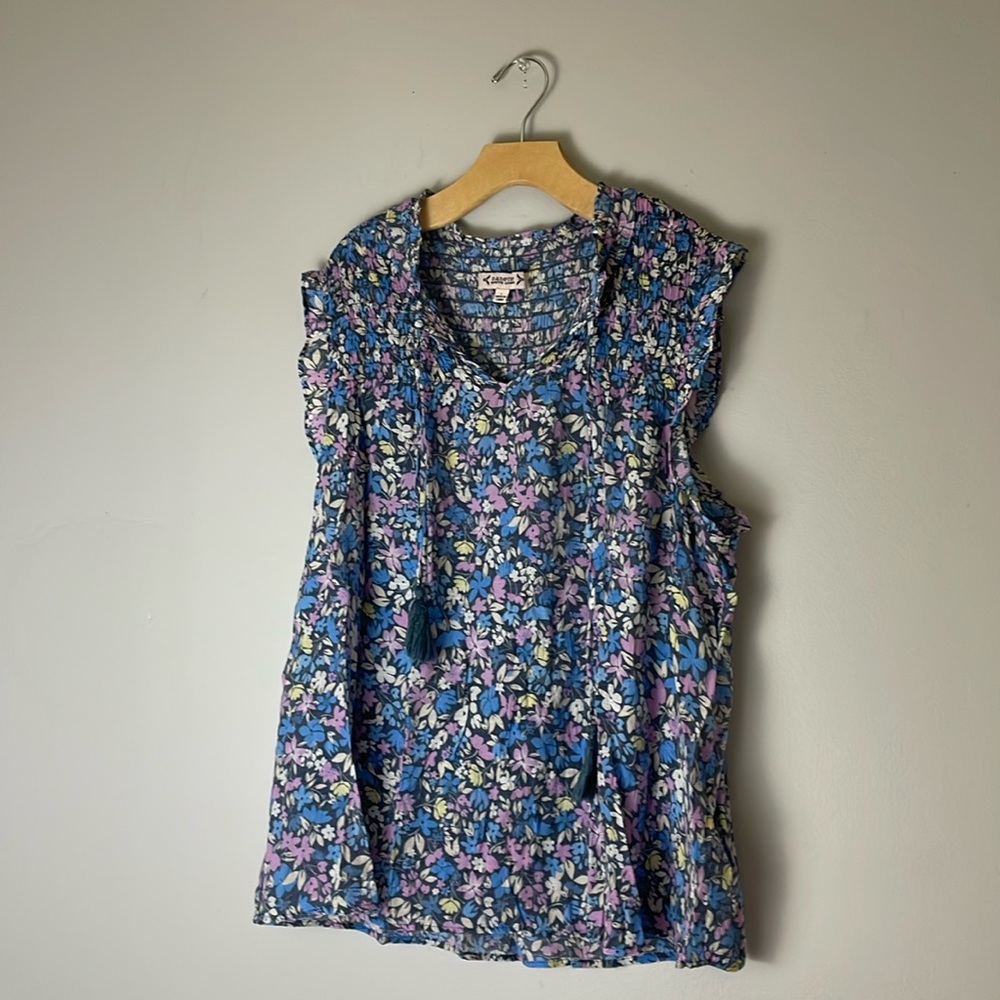 Blue and Purple floral tank